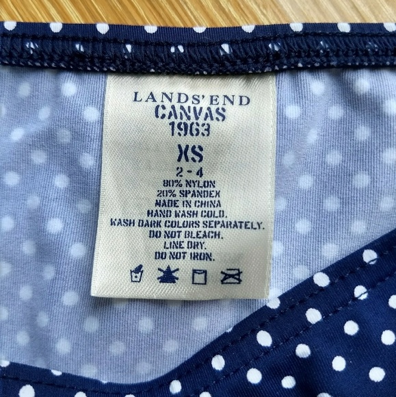 Lands End canvas bikini navy polkadot NWOT - Picture 2 of 4